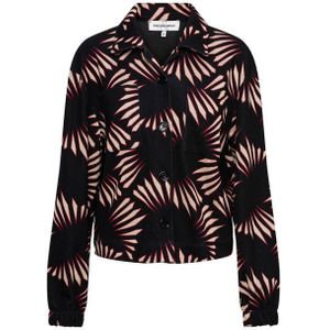 ZIGA - GRAPHIC A - Blouse - Zwart - Korte Mouwen