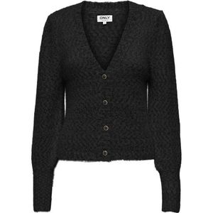 Only - ONLROSETTE - Vest - Zwart - V-hals - Lange Mouwen