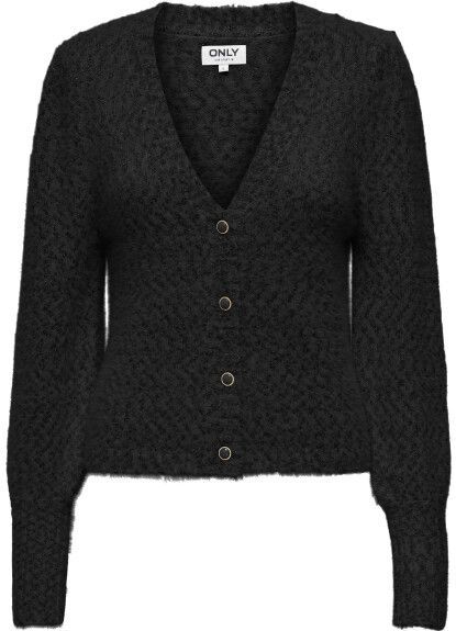 Only - ONLROSETTE - Vest - Zwart - V-hals - Lange Mouwen