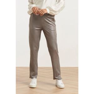 Smashed Lemon - Damesglanzende Metallic Broek - Zilver