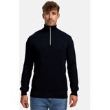 Kronstadt Carlo Sweatshirt ritssluiting marine, Effen