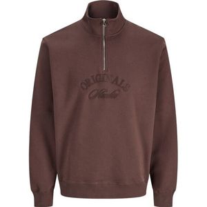 JACK & JONES Jorbleecker Branding Sweat High Neck Bf, Diepe mahonie, L