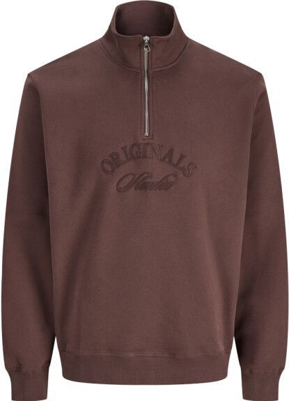 JACK & JONES Jorbleecker Branding Sweat High Neck Bf, Diepe mahonie, L
