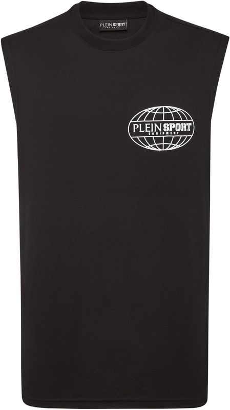 Plein Sport - Mouwloos T-shirt - Zwart - Katoen
