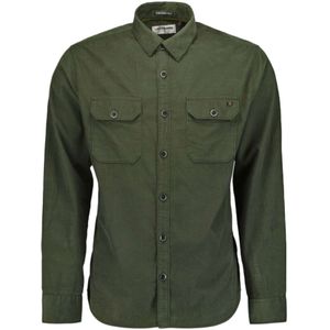 No Excess Shirt corduroy solid dark green