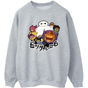 Li-cense Disney dames big hero 6 baymax groep manga sweatshirt