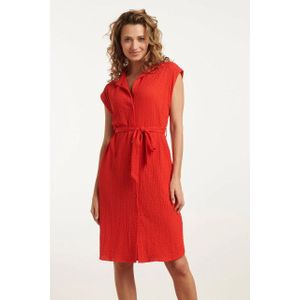 Smashed Lemon - Shirtjurk - Rood - Stretch Crinkle - Korte Mouwen