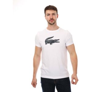 Lacoste - SPORT 3D Print Crocodile - T-shirt - Wit - Ademend Jersey