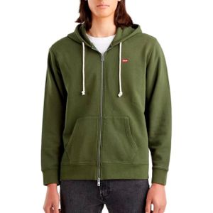 Levi's - Cotton Sweater - Groen - Heren - Met Ritssluiting en Capuchon