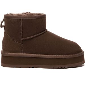 EVER AU Australië Dames Donkerleder Platform Korte Laarzen