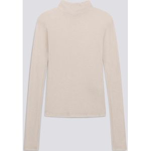 Damesbeige HANIKE NECK M/L T-shirt met lange mouwen