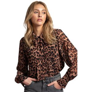 Nikkie - Leopard Blouse - Zwart - Met Luipaardprint
