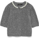 Vero Moda - Vmocean 2/4 O-neck Jewellery Cardig - Vest - Medium Grey Melange