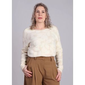 Grace & Mila - Paloma - Gebreide Trui - Beige - Bloemenprint