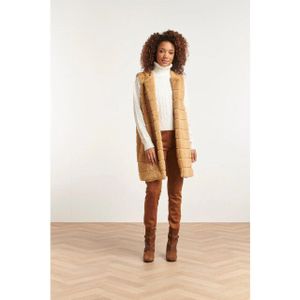 Smashed Lemon - 23621 - Damesgilet - Zandkleur - Lang Furry