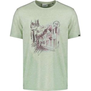 No Excess T-shirt crewneck melange chest prin mint