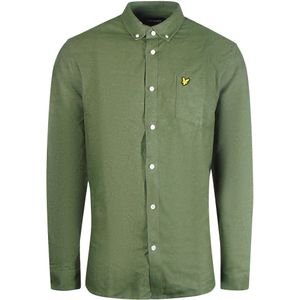 Lyle & Scott - Chambray Overhemd - Mosgroen - Lange Mouwen