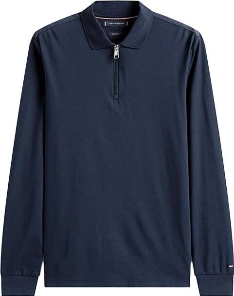 Tommy Hilfiger - MIXED MEDIA REG POLO MW0MW42078/DW5 - Polo Lange Mouw - Blauw