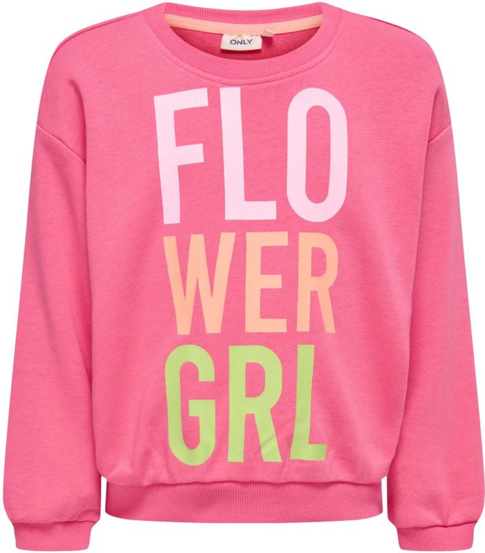 Trui - Kinderen - Met Bloemmotief - Normale Pasvorm - Geribde Boorden