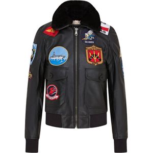 Top Gun - A2 - Leren Bomberjack - Zwart - Dames