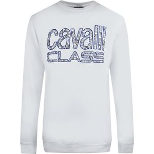 Cavalli Class - Sweatshirt - Wit - Bloemenontwerp