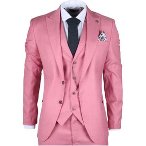 Herenpak - Roze - 3-delig - Tailored Fit - Feestpak