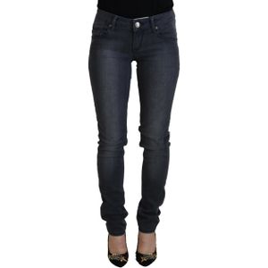 Acht Grijze Katoenen Skinny Lage Taille Dames Casual Denim Dames Jeans