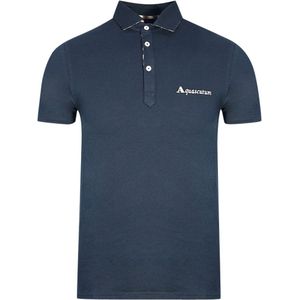 Aquascutum - Signature-logo - Poloshirt - Marineblauw - Korte Mouwen