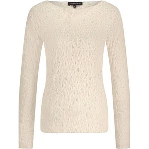 Tramontana - Geborstelde Stretch Kanten Top - Beige - Dames