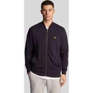 Men's Lyle And Scott Loopback Jersey Bomber Jacket in Navy