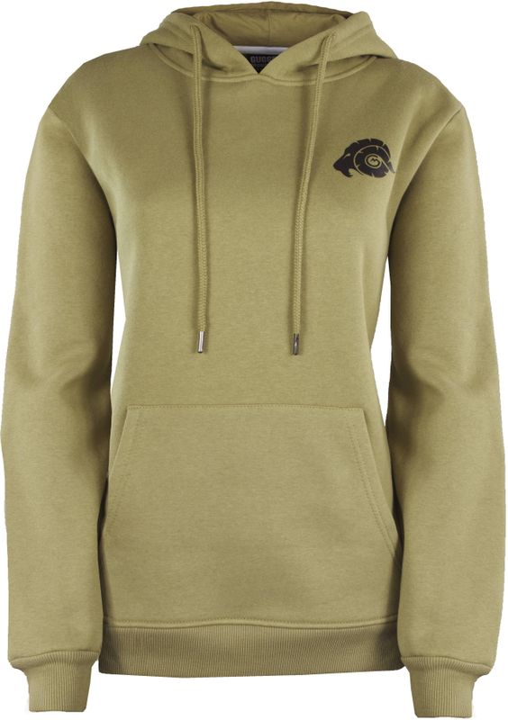 GUGGEN Mountain - HW08 - Dames Hoodie - Olijfgroen - Fleece