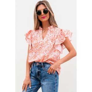 Bloemige Flutter Mouw Blouse