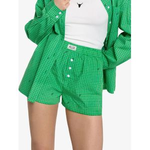 Alix The Label - Geruite Short - Groen - Katoen