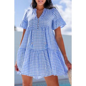 Gingham Mini-jurkje met Franje-detail