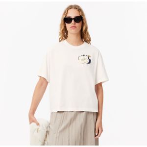 Lacoste - Oversized T-shirt - Wit - Bloemenprint - Katoen