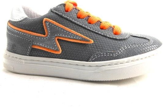 Jochie & Freaks - 5210 - Veterschoenen - Light Grey - Leer Combi