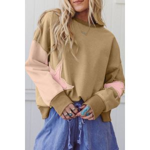 Ster Patch Kleurblok Sweatshirt