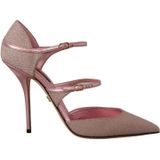 Dolce & Gabbana - Roze Glitterende Sandalen - Dames - Leer - Pumps