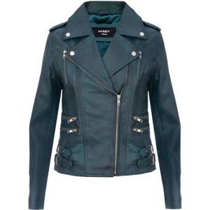 Dames - Leren Bikerjack - Zwart - Brando Loddon