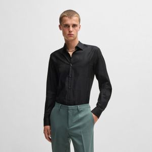 HUGO - Kenno - Overhemd - Zwart - Dambordprint - Slim Fit
