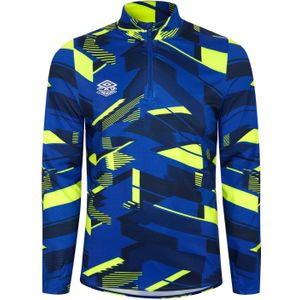 Umbro - Premier Graphic Warm Up Mid Layer Top - Blauw Geel - Heren