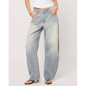 Abrand Jeans - Blauwe Barrel Jeans Alexis - Dames - Katoen