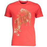 T-shirts - Rood - Tiger Print Tee - Korte Mouwen - Crew Neck