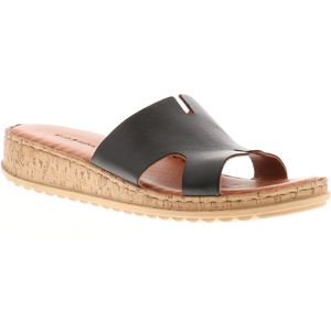 Hush Puppies - Eloise - Sandalen - Zwart - Lage Hakken - Leer
