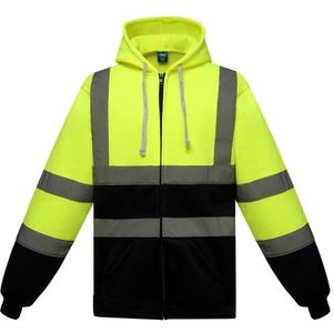 Yoko Heren hi-vis full zip hoodie