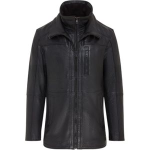 Sikander - Halflange Leren Bikerjas - Zwart - 3-in-1 Ontwerp