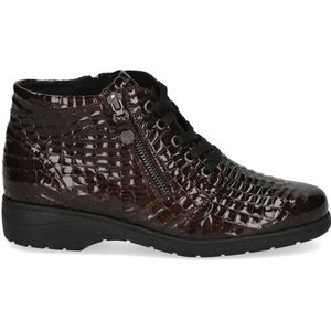 Caprice - Bruine Lak Leren Dames Enkellaarzen - Bruin