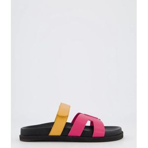 Gibaldi Dames ibiza slipper zwart/fuxia