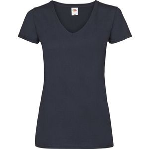Fruit of the Loom - Dames Valueweight V Hals T-shirt - Wit - 100% Katoen