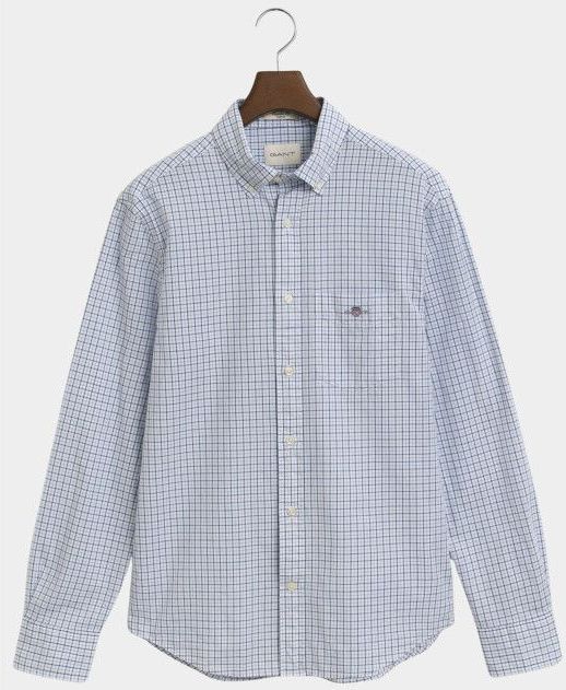 Gant - Casual Overhemd - Blauw - Poplin Ruit
